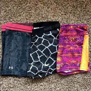 Under Armour, Nike, and Reebox Spandex, XL